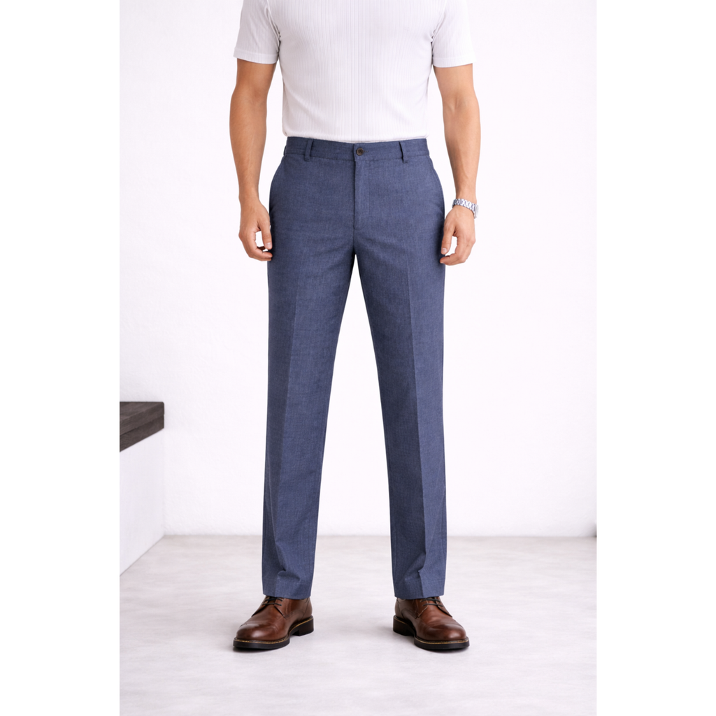 Ash Blue Linen Cotton Pant