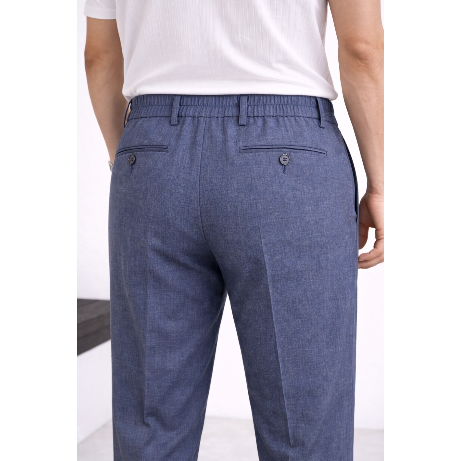 Ash Blue Linen Cotton Pant