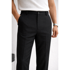 Solid Black Linen Cotton Pant