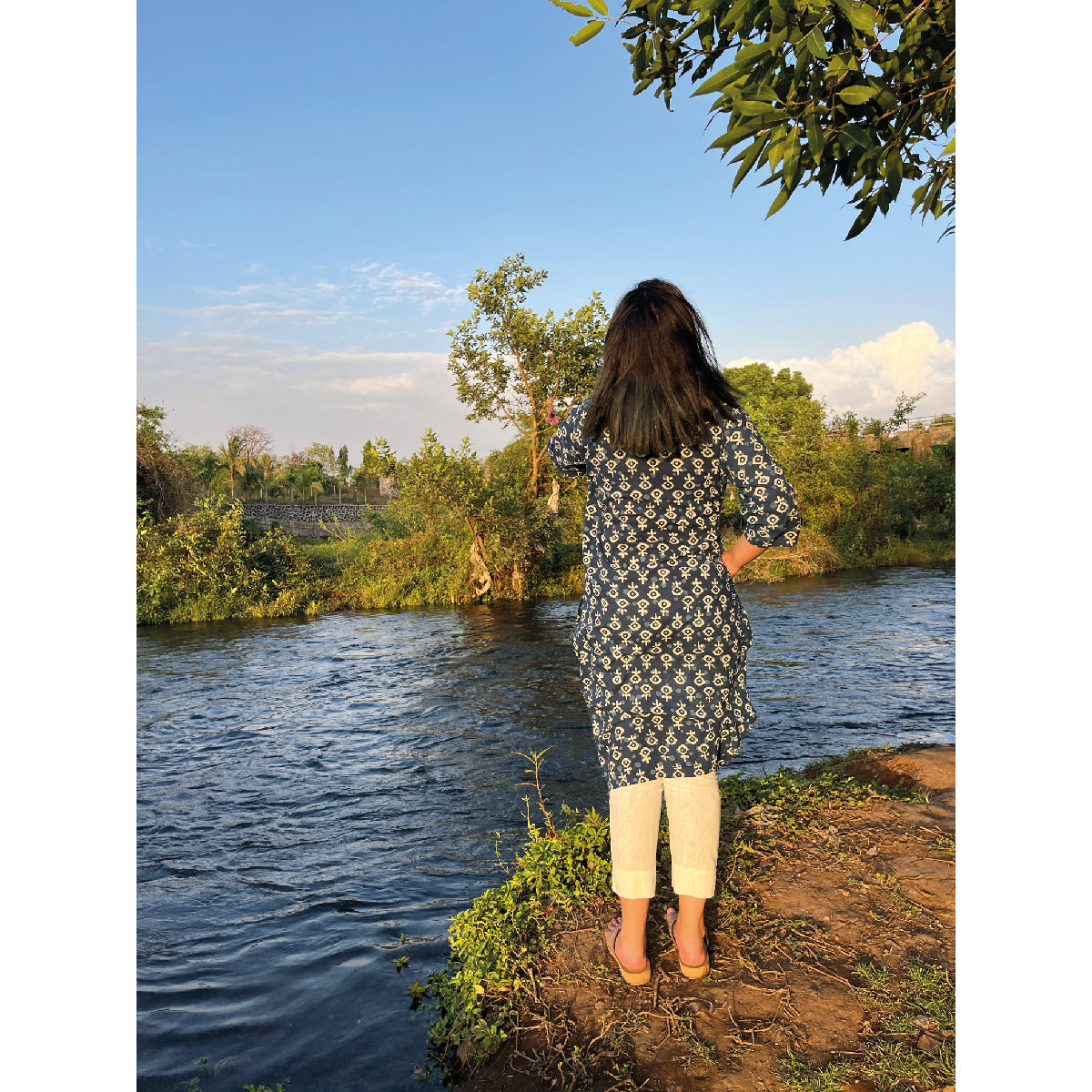 Indigo Flower Kurti