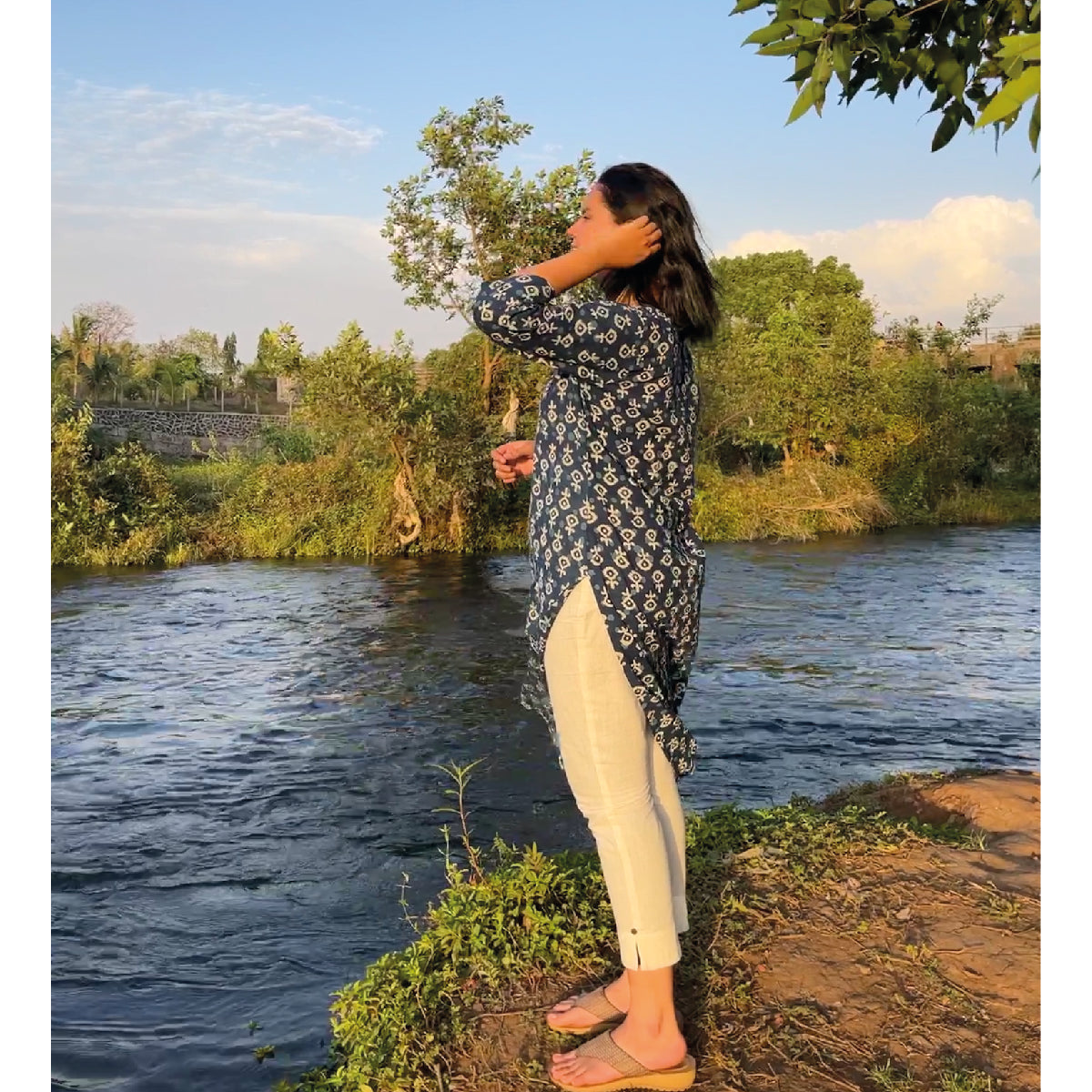 Indigo Flower Kurti