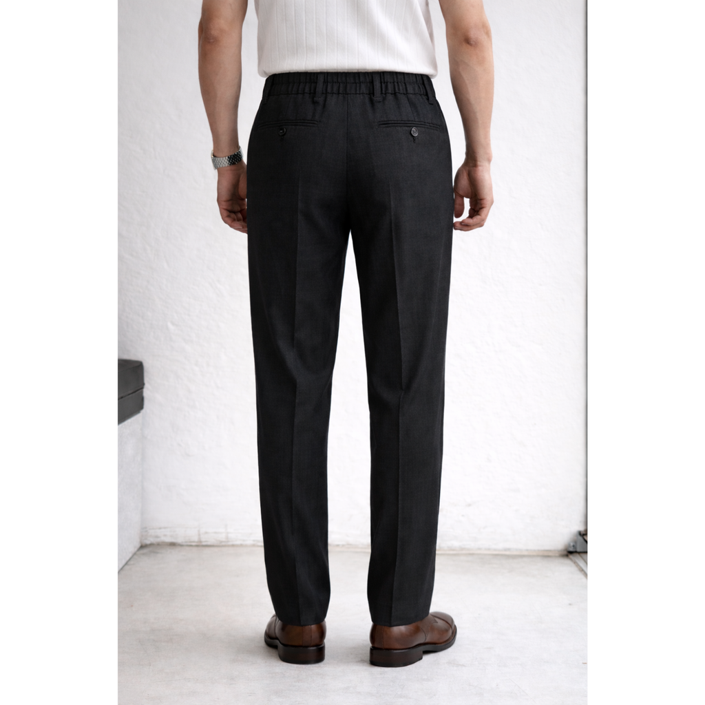Solid Black Linen Cotton Pant