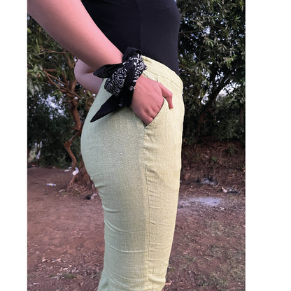 Green Cotton Pants