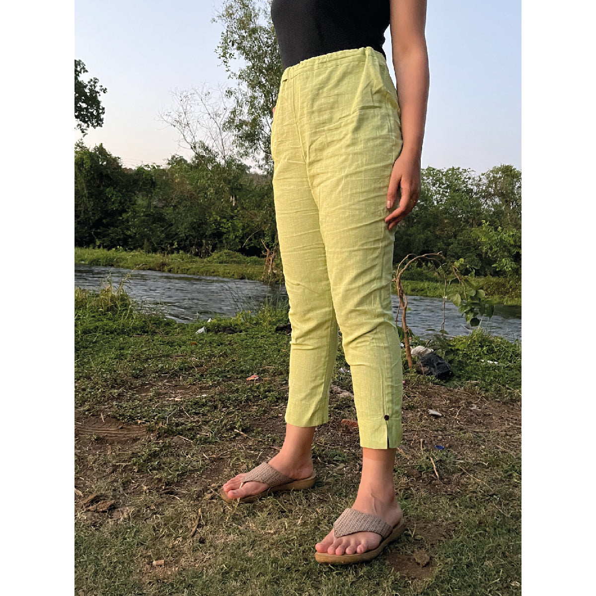 Green Cotton Pants