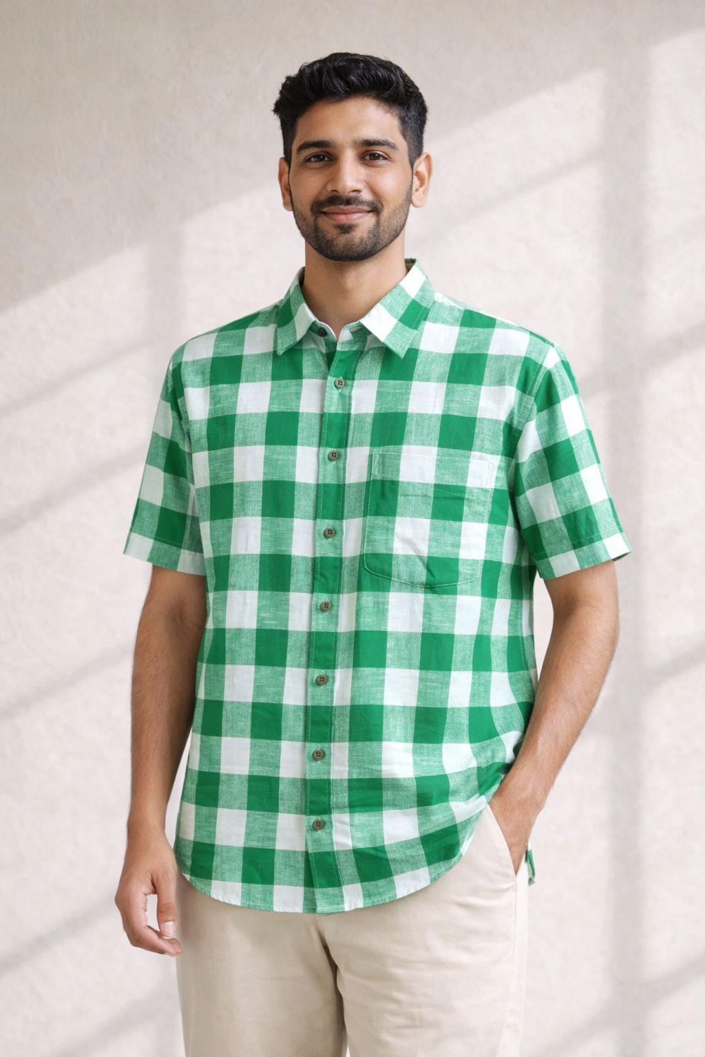 Green Big Checks Shirt