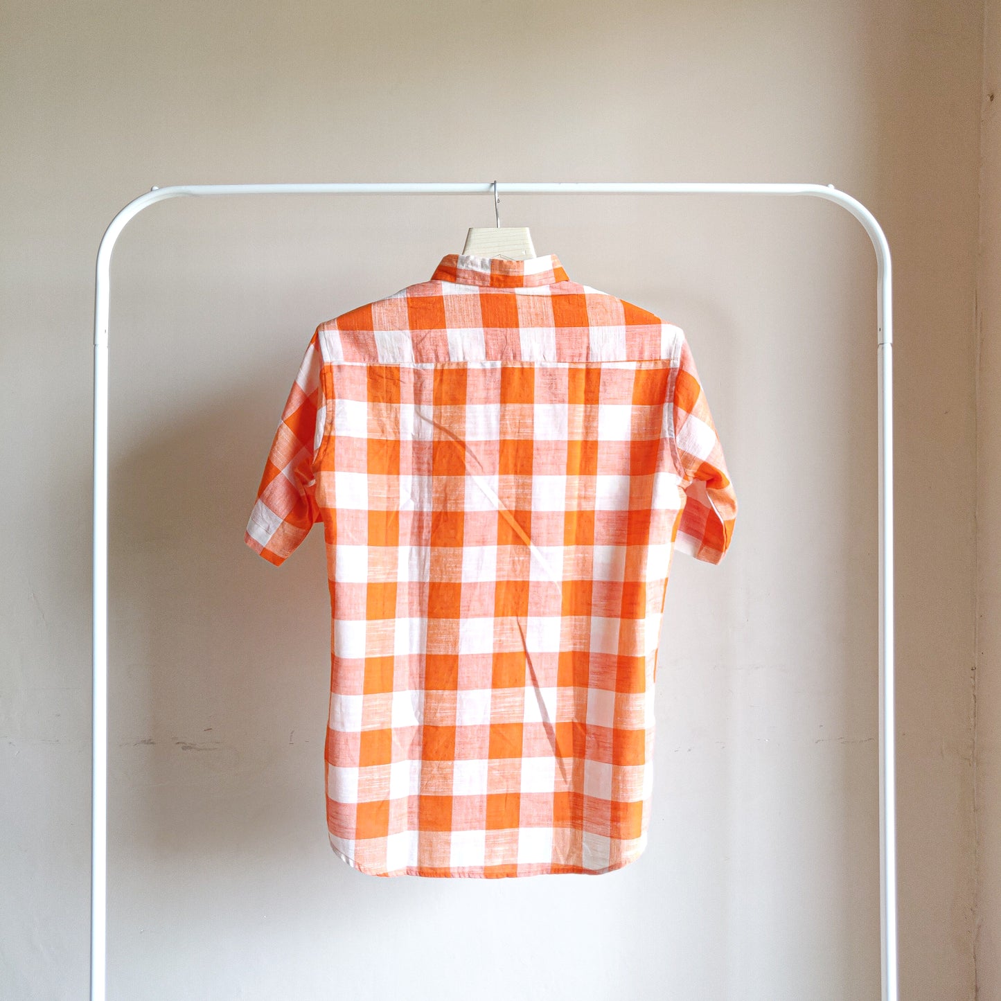 Orange Big Checks Shirt