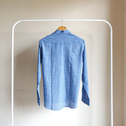 Dark Blue Mini Checks Shirt