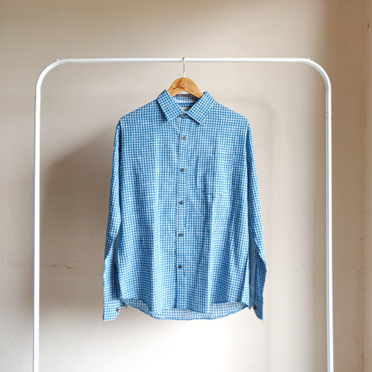 Blue Mini Checks Shirt