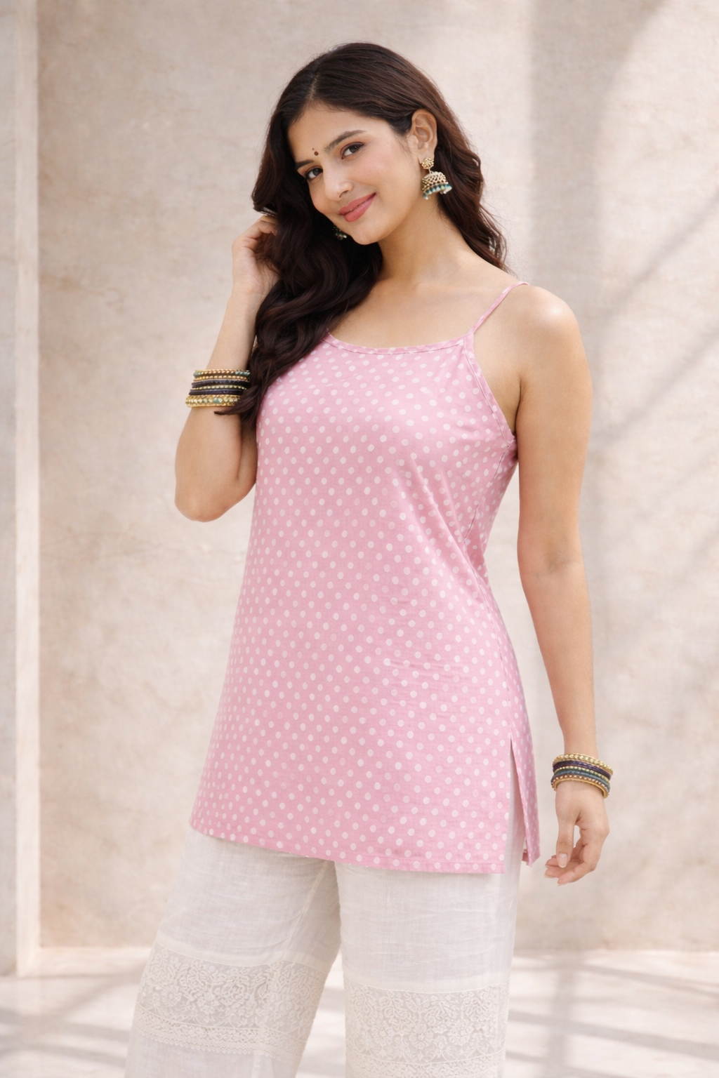 Pink Polka Dot Top