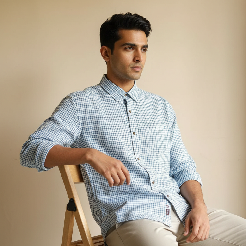 White Mini Checks Shirt