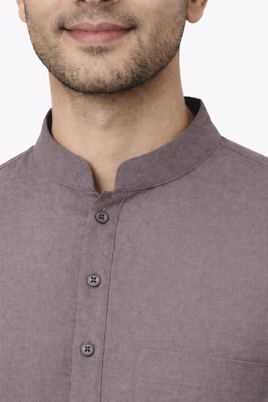 Earth Brown Cotton Short Kurta