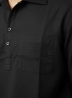 Classic Black Cotton Short Kurta