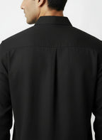 Classic Black Cotton Short Kurta