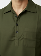 Olive Green Cotton Short Kurta