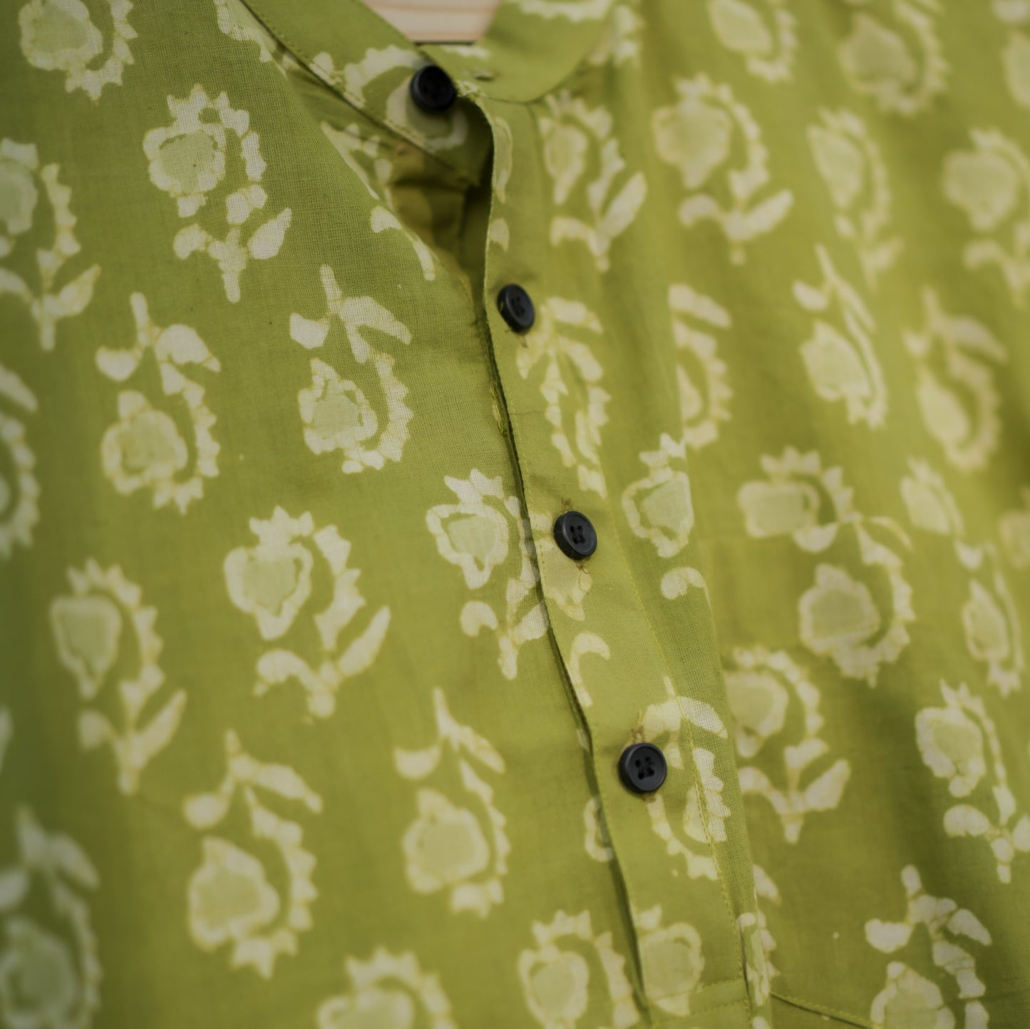 Green Flower Short Kurta