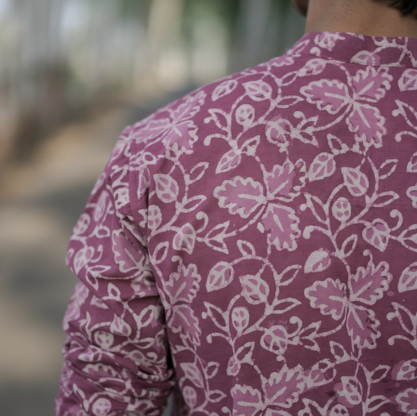 Purple Leaf Flower Short Kurta