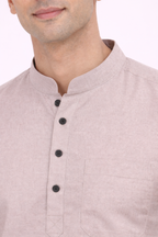 Soft Beige Cotton Short Kurta