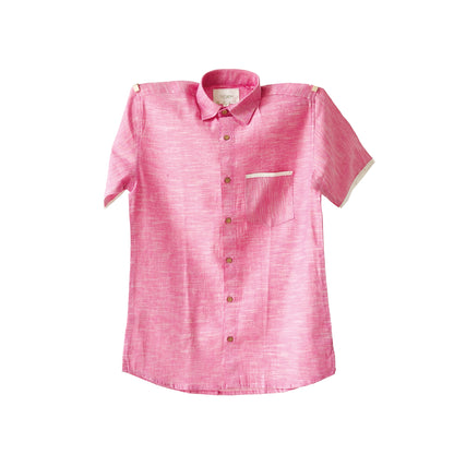 Dark Pink Khadi Slub Shirt