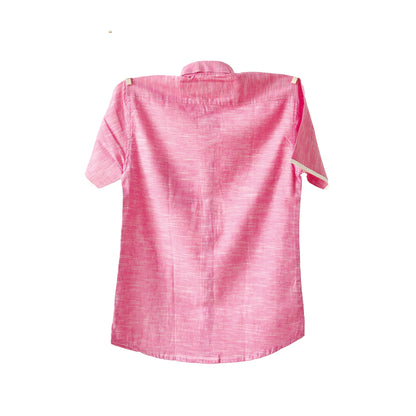 Dark Pink Khadi Slub Shirt