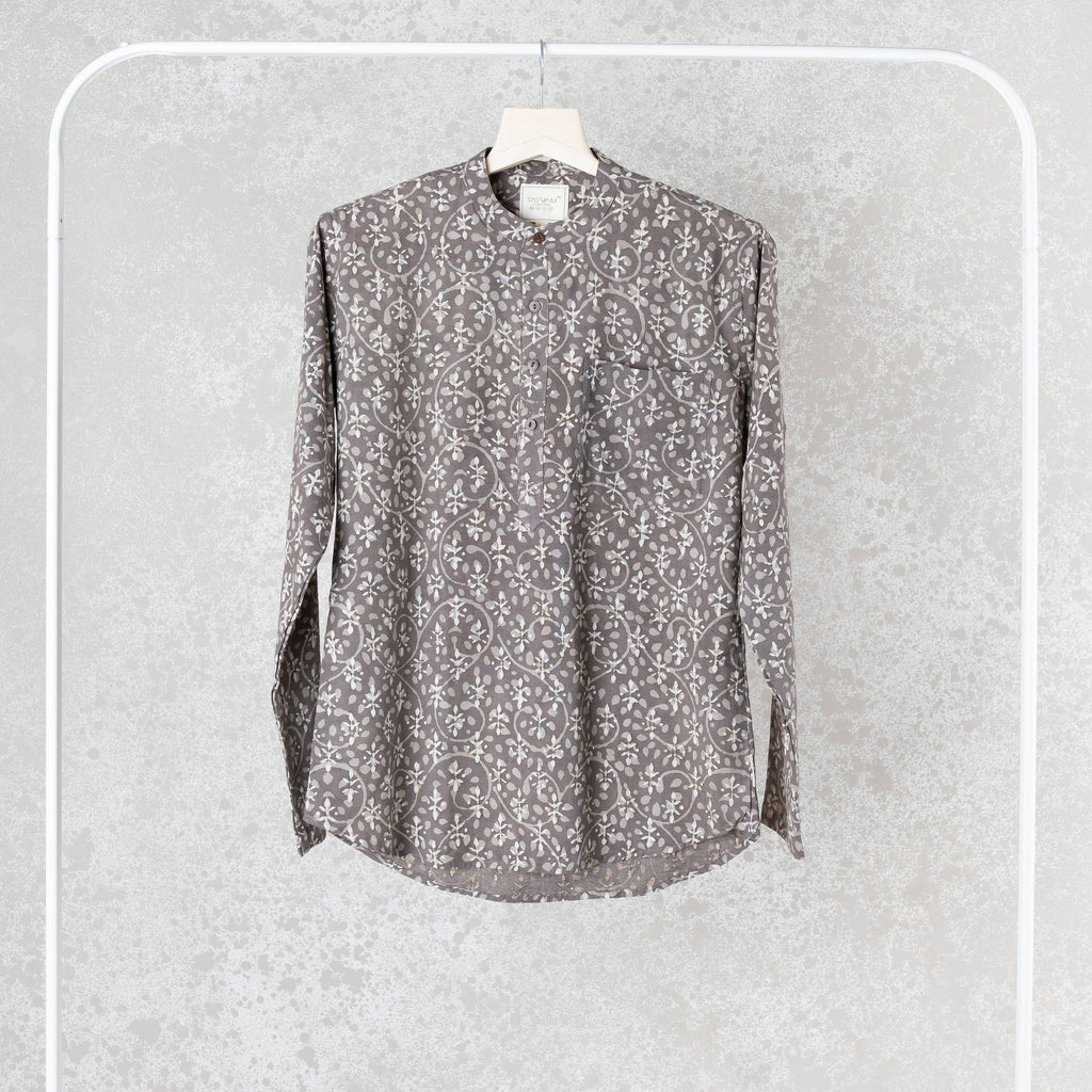 Brown Mini Flowers Short Kurta