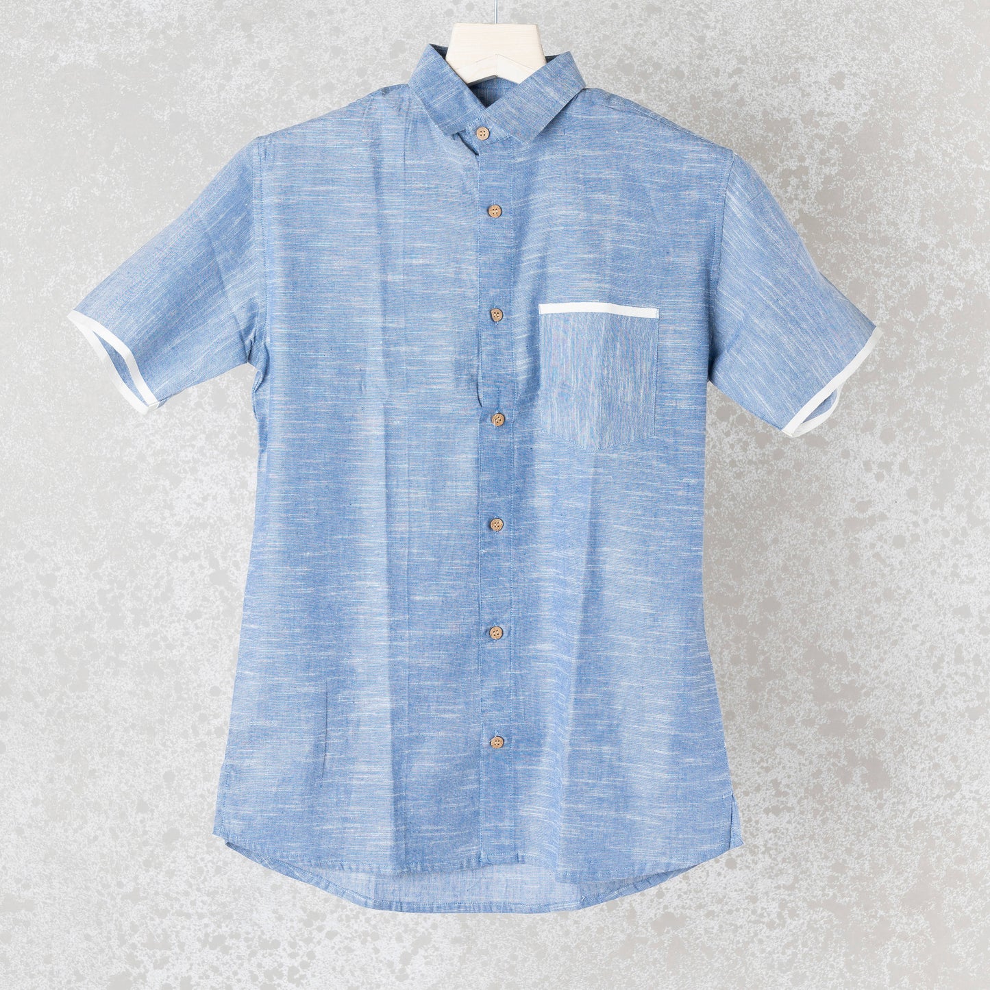 Dark Blue Khadi Slub Shirt