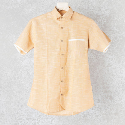 Dark Yellow Khadi Slub Shirt