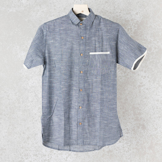 Dark Grey Khadi Slub Shirt