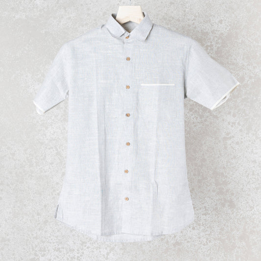 Grey Khadi Slub Shirt