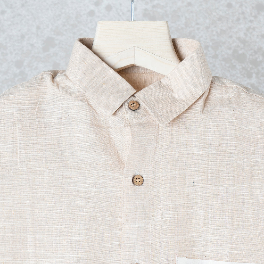 Beige Khadi Slub Shirt
