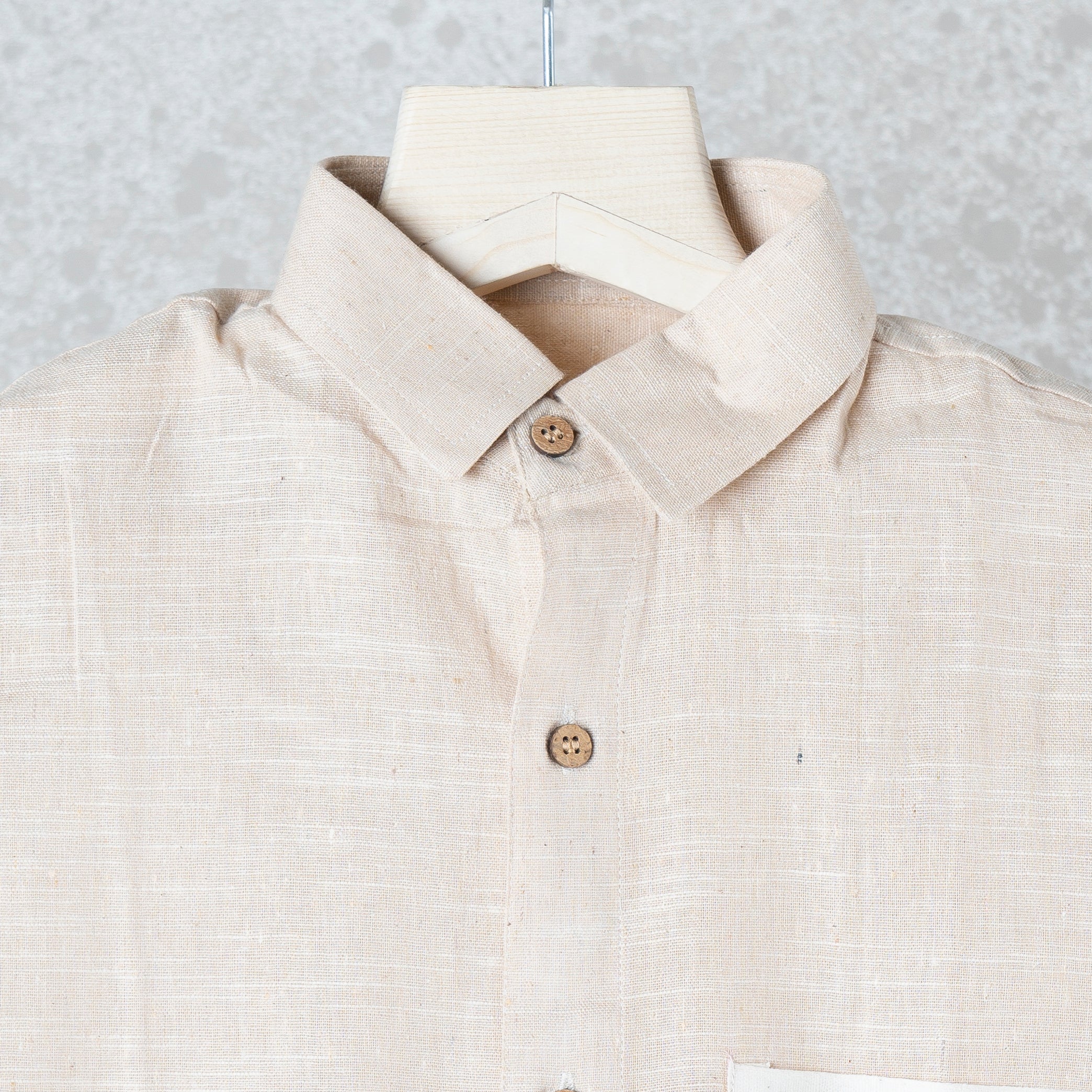 Beige Khadi Slub Shirt