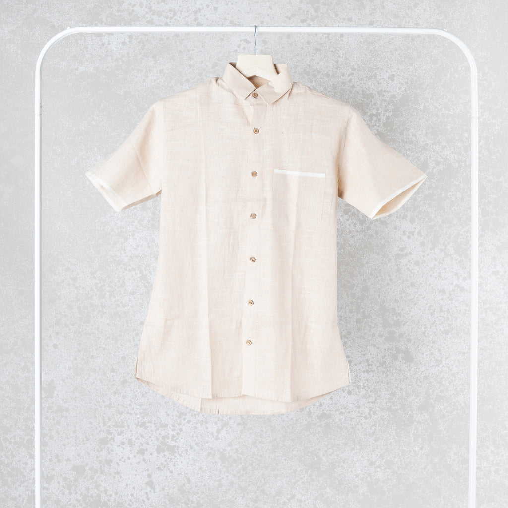 Beige Khadi Slub Shirt