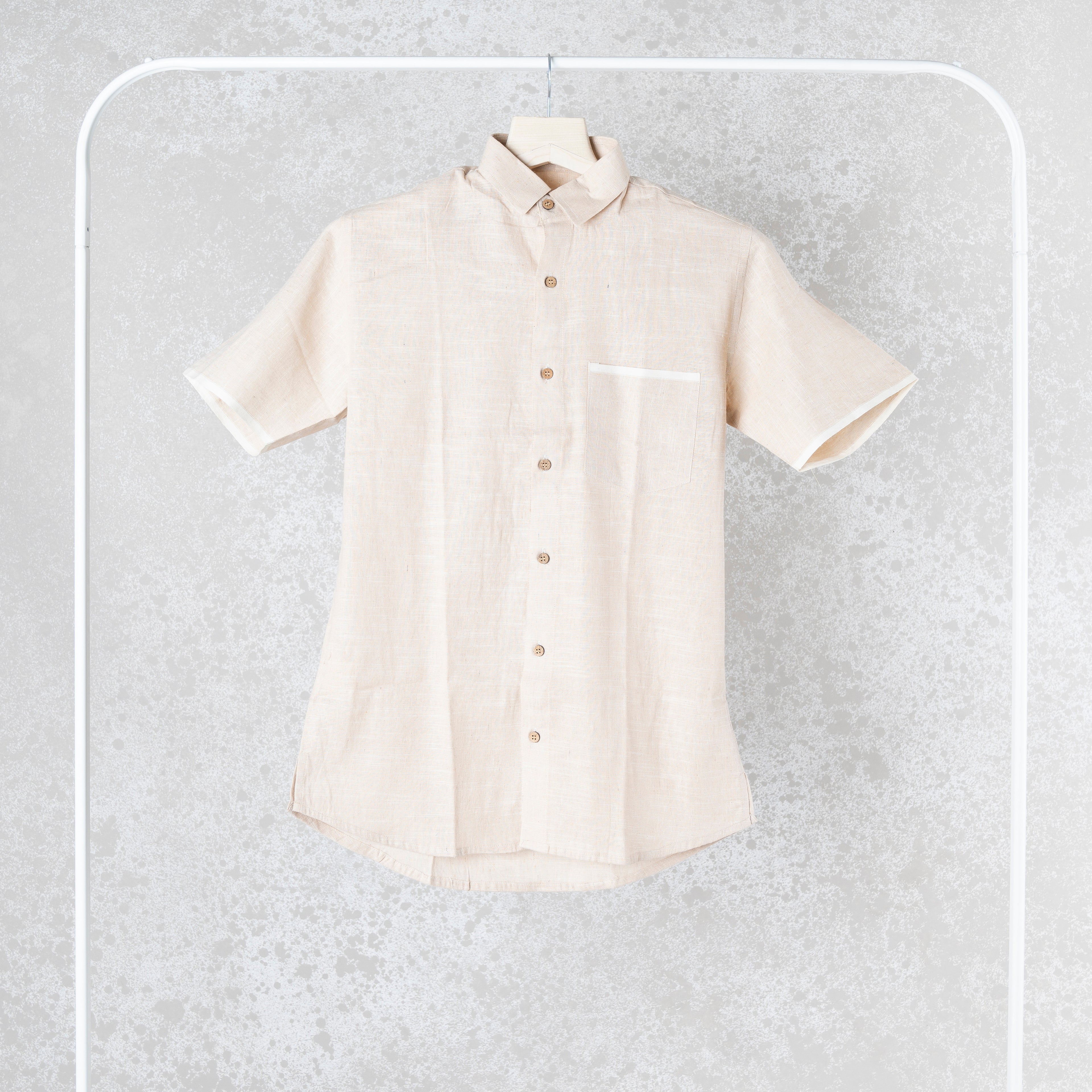 Beige Khadi Slub Shirt